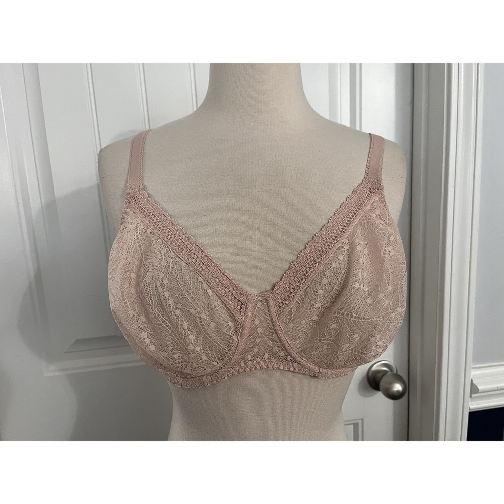 SIMONE PERELE Nude Comete Moulded Underwire Bra US 32DDD‎ Lace Beige 70F EUR 034
